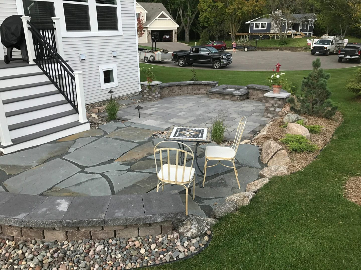Simple landscaping work on a backyard